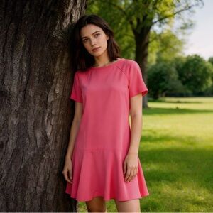 Banana Republic Fuchsia Flounce Dress Size 6